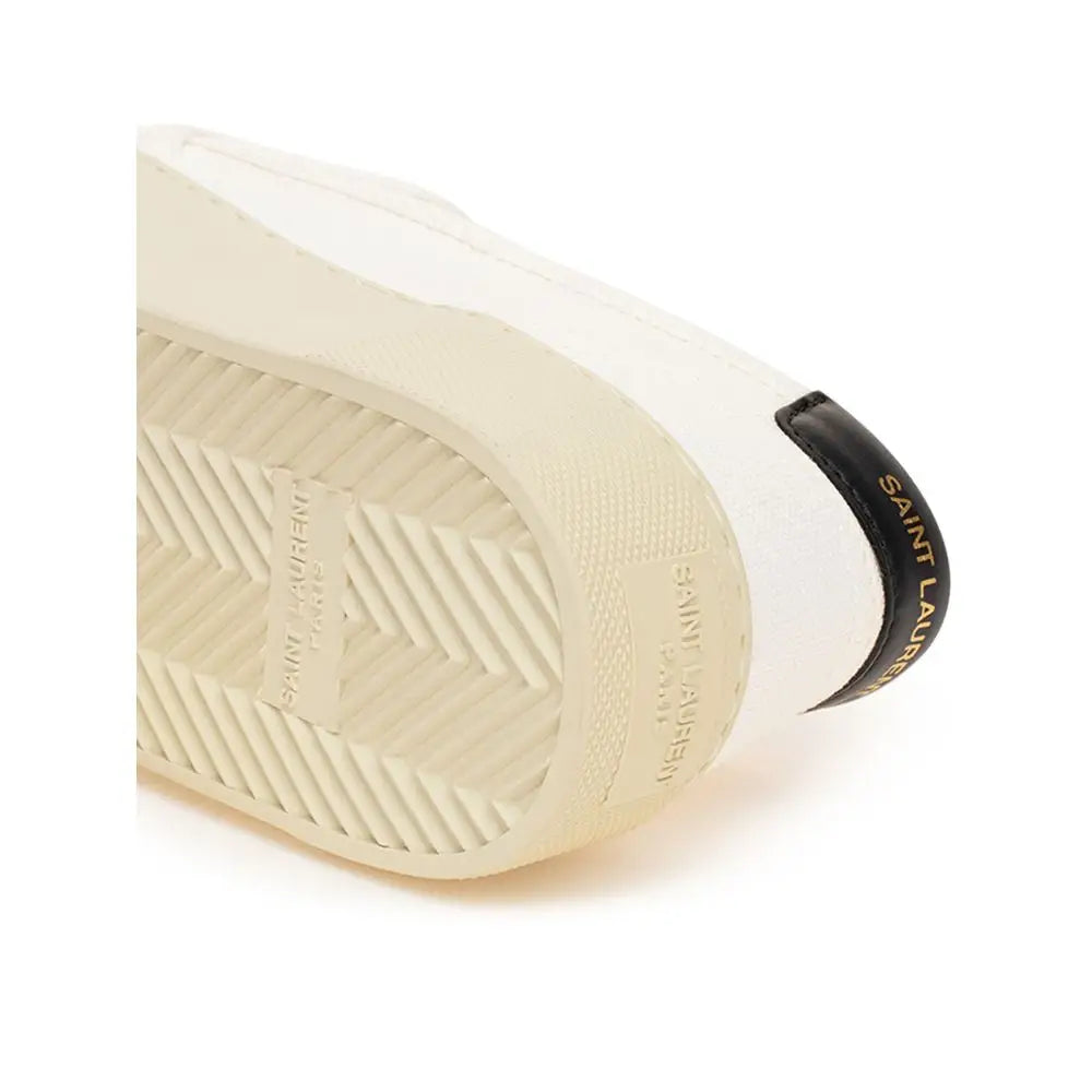 Saint Laurent Weiße Low-Top Sneaker aus Baumwolle - EU35.5/US5.5