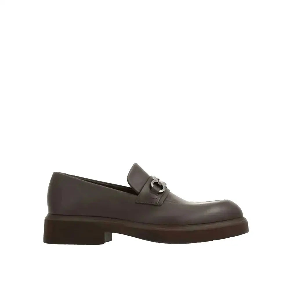 Salvatore Ferragamo Braune Kalbsleder Loafer zum Hineinschlüpfen - EU43.5/US10.5