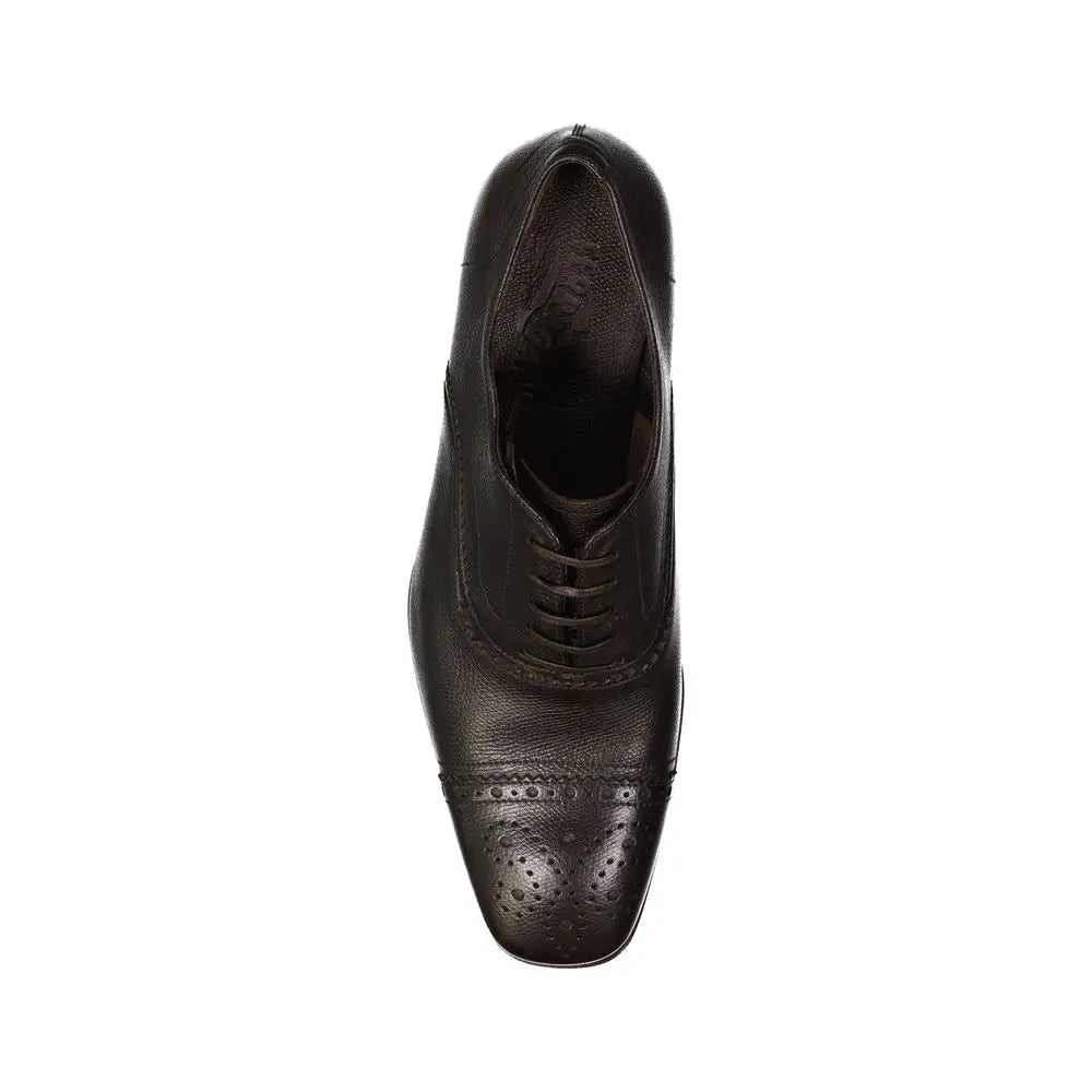 Salvatore Ferragamo Braune Oxford- und Derby-Schuhe aus Kalbsleder - EU41.5/US8.5
