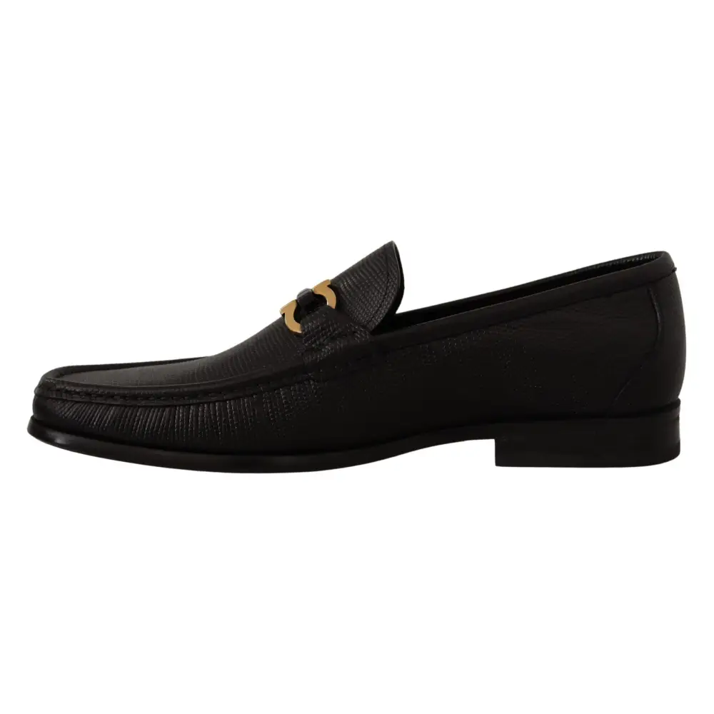 Salvatore Ferragamo Elegante Loafers aus schwarzem Kalbsleder