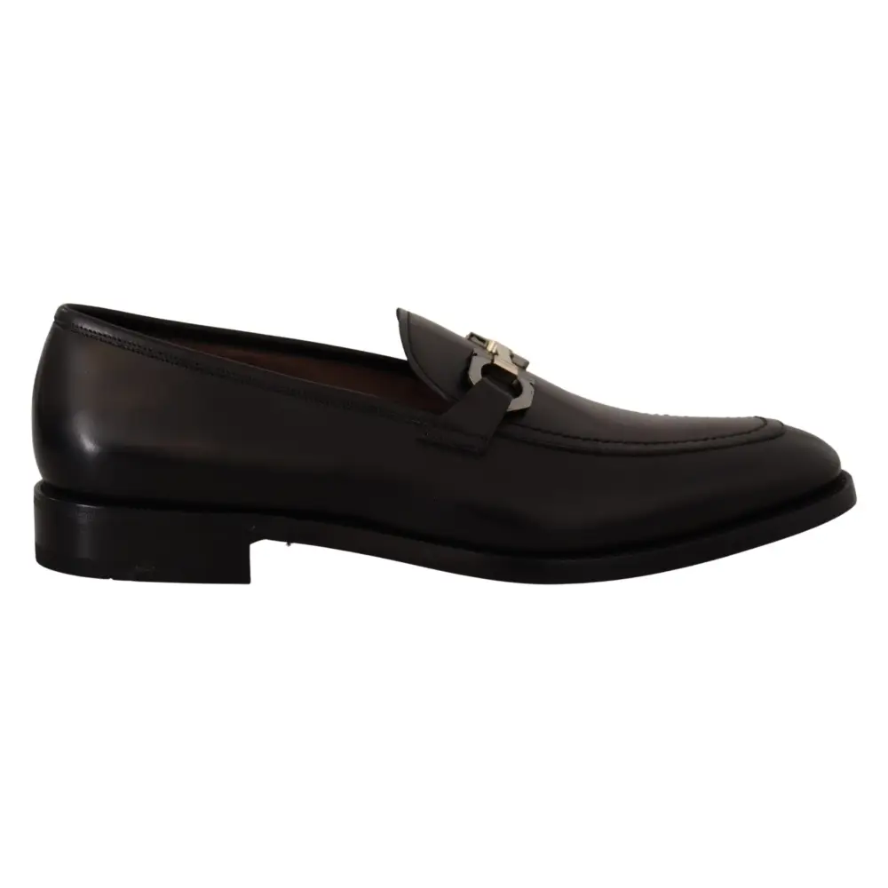 Salvatore Ferragamo Suave Schwarz Leder Gancio Bit Loafers