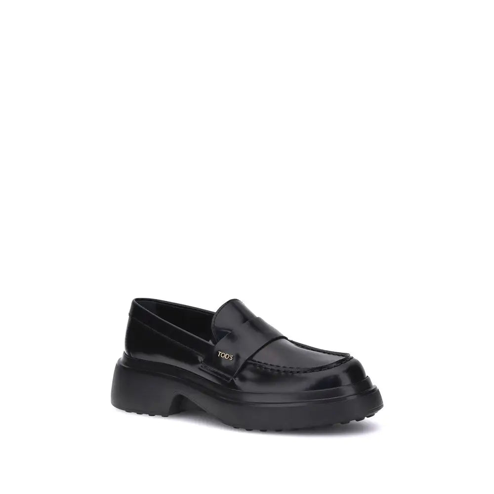 Tod’s Elegante Plateau-Loafer aus schwarzem Gummi