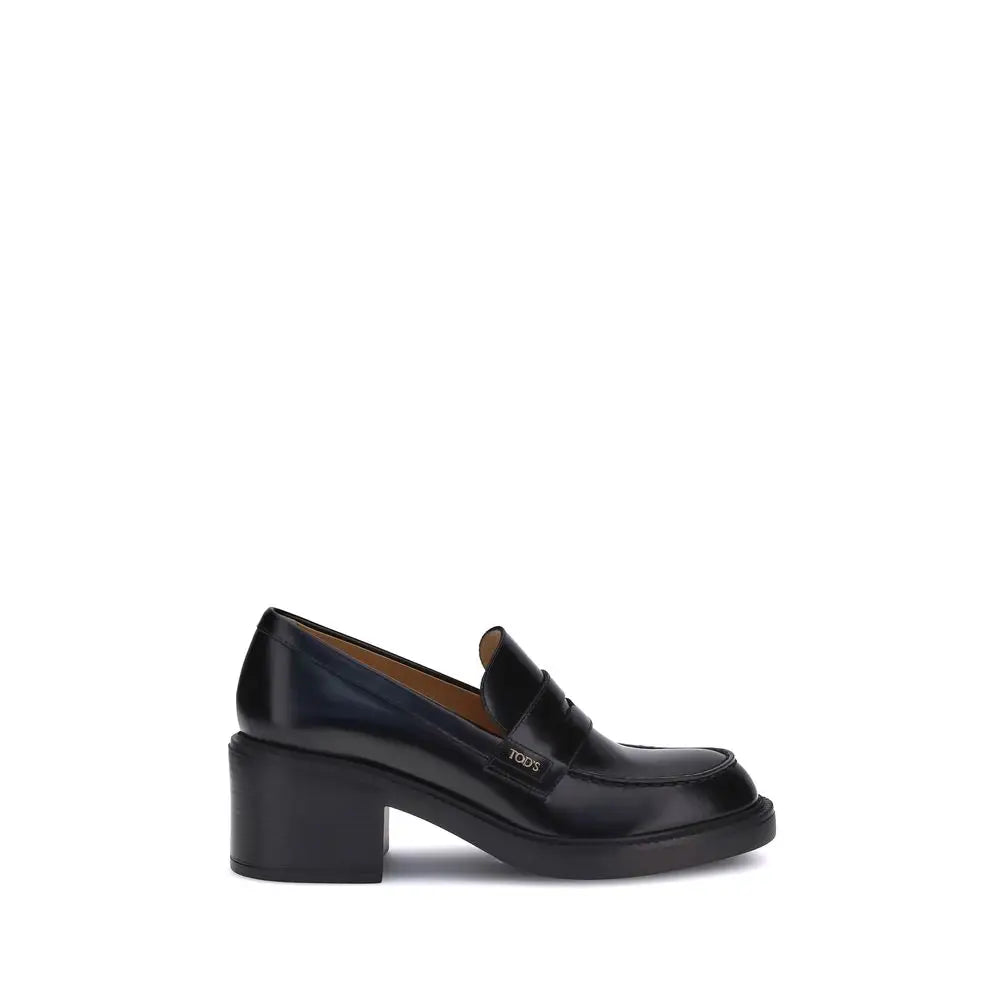 Tod’s Schwarze Kalbshaut Bos Taurus Plateau-Loafer