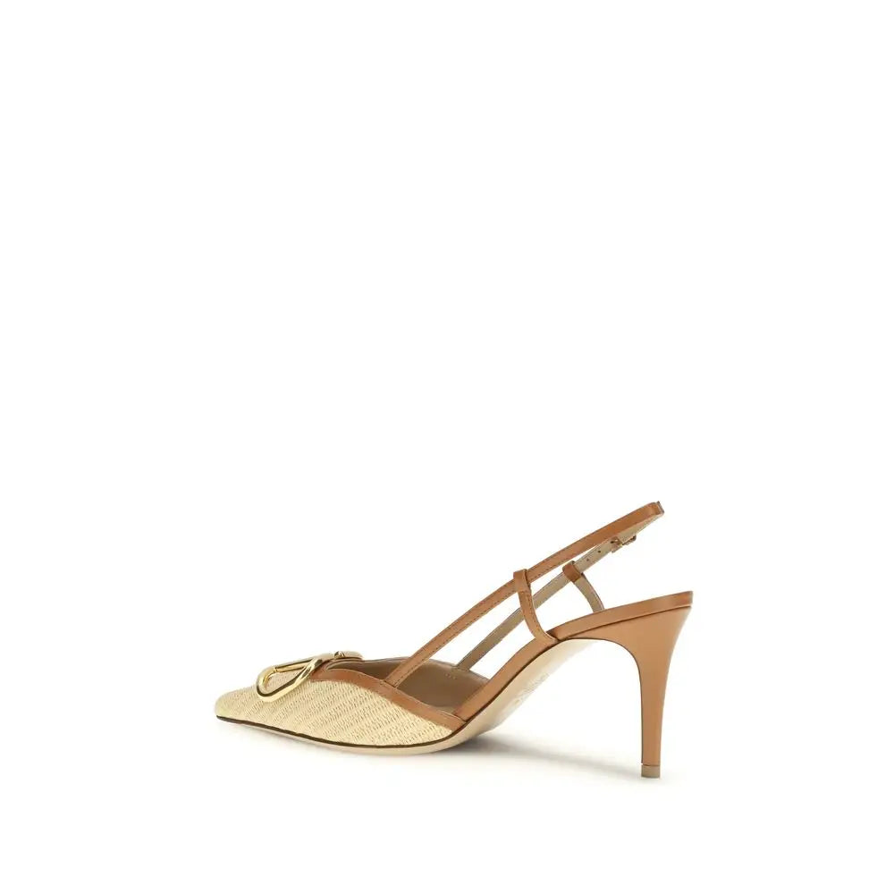 Valentino Garavani Beige Calf Leather Bos Taurus High Heel Pumps