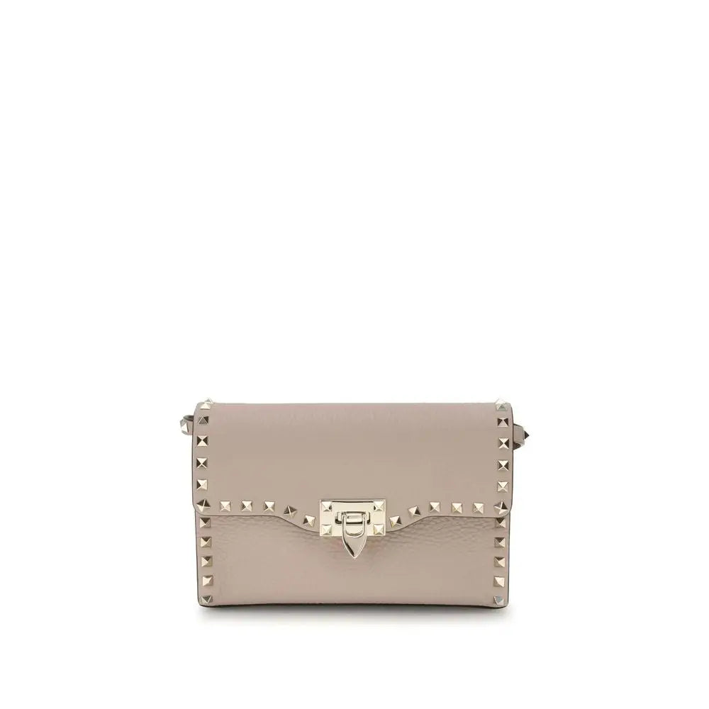 Valentino Garavani Beige Calf Leather Bos Taurus Schultertasche