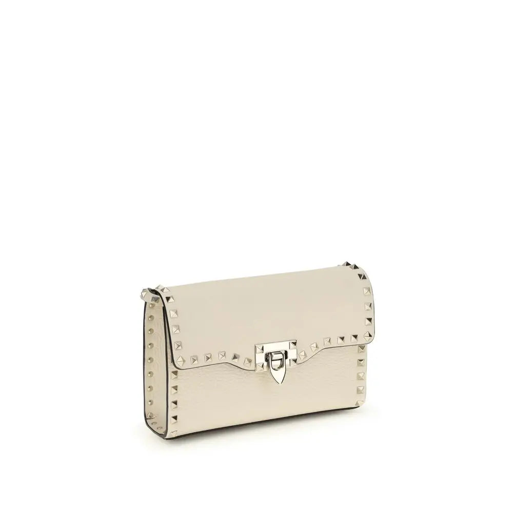 Valentino Garavani Beige Calf Leather Bos Taurus Shoulder Bag