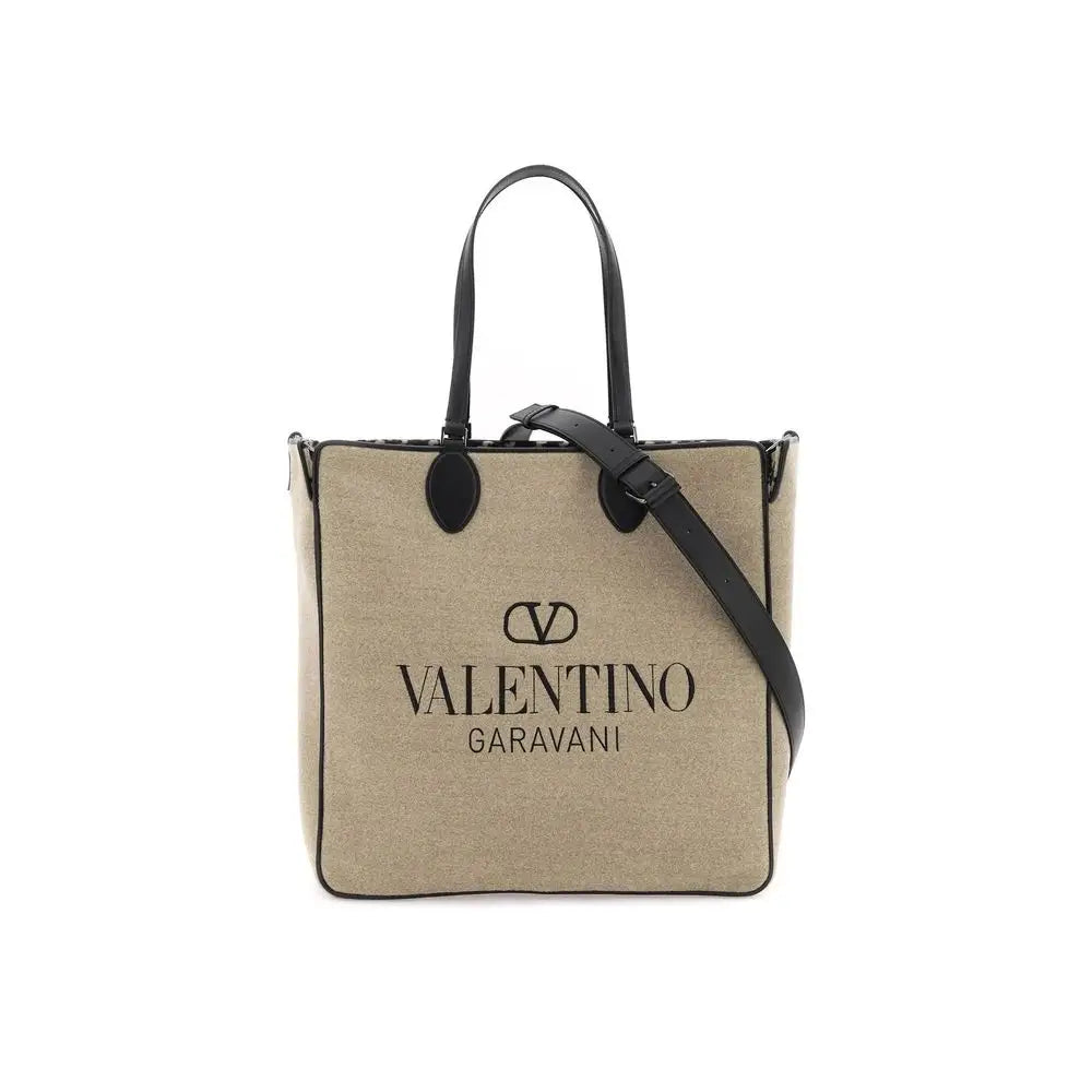 Valentino Garavani Beige Wool Tote Bag