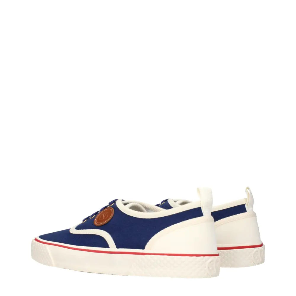 Valentino Garavani Blaue Stoff-Sneaker mit niedrigem Schaft