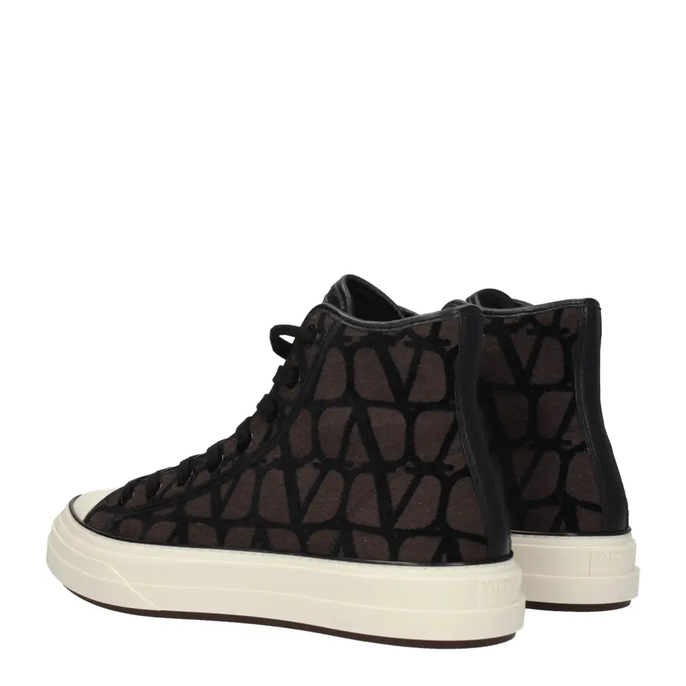 Valentino Garavani Braune High-Top-Sneaker aus Stoff - EU45/US12