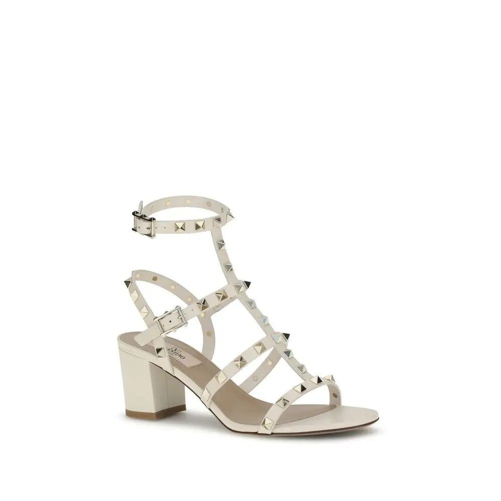 Valentino Garavani Cremeweiße Kalbsleder Bos Taurus Sandalen - EU36.5/US6.5