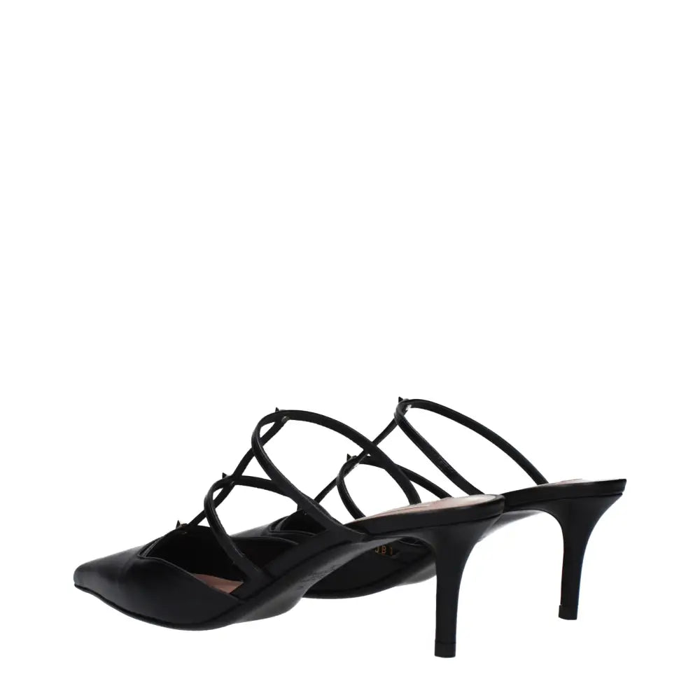 Valentino Garavani Flache Ledersandalen in Schwarz - EU36/US6