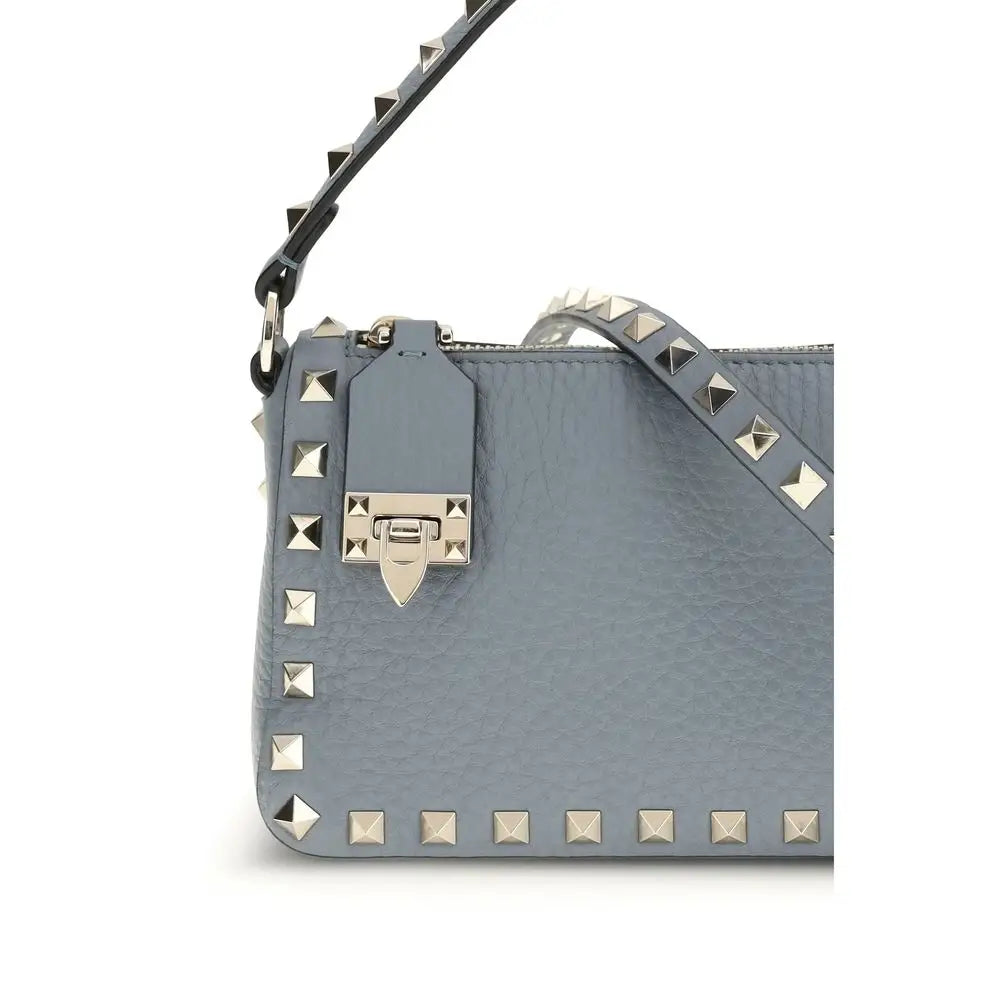 Valentino Garavani Schultertasche aus blauem Kalbsleder Bos Taurus