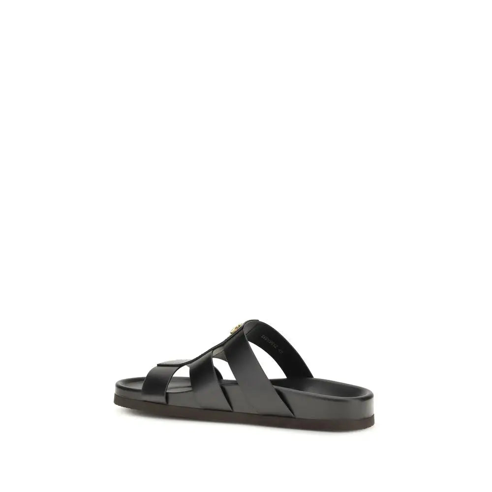 Valentino Garavani Schwarze Bos Taurus Kalbsleder-Sandalen