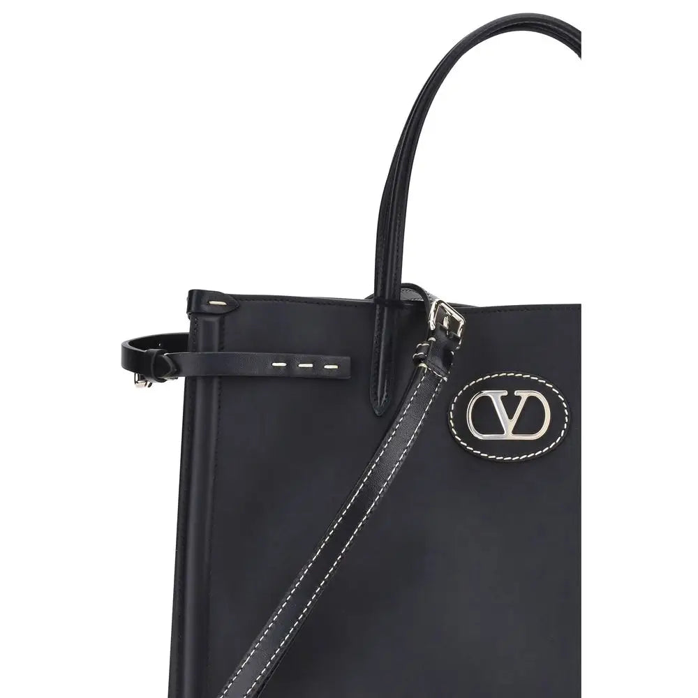 Valentino Garavani Schwarze Kalbshaut Bos Taurus Schultertasche