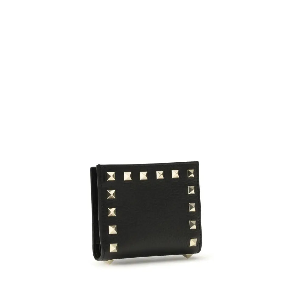 Valentino Garavani Schwarze Lammleder Geldbörse Ovis Aries Aries