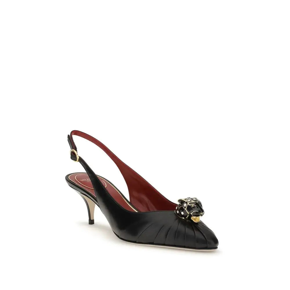Valentino Garavani Schwarze Leder-Pumps mit hohem Absatz