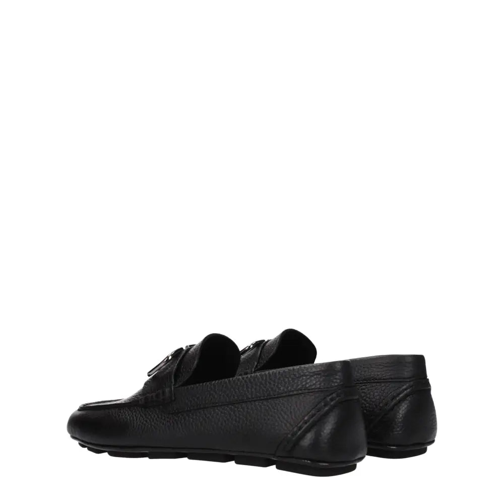 Valentino Garavani Schwarze Leder Slipper
