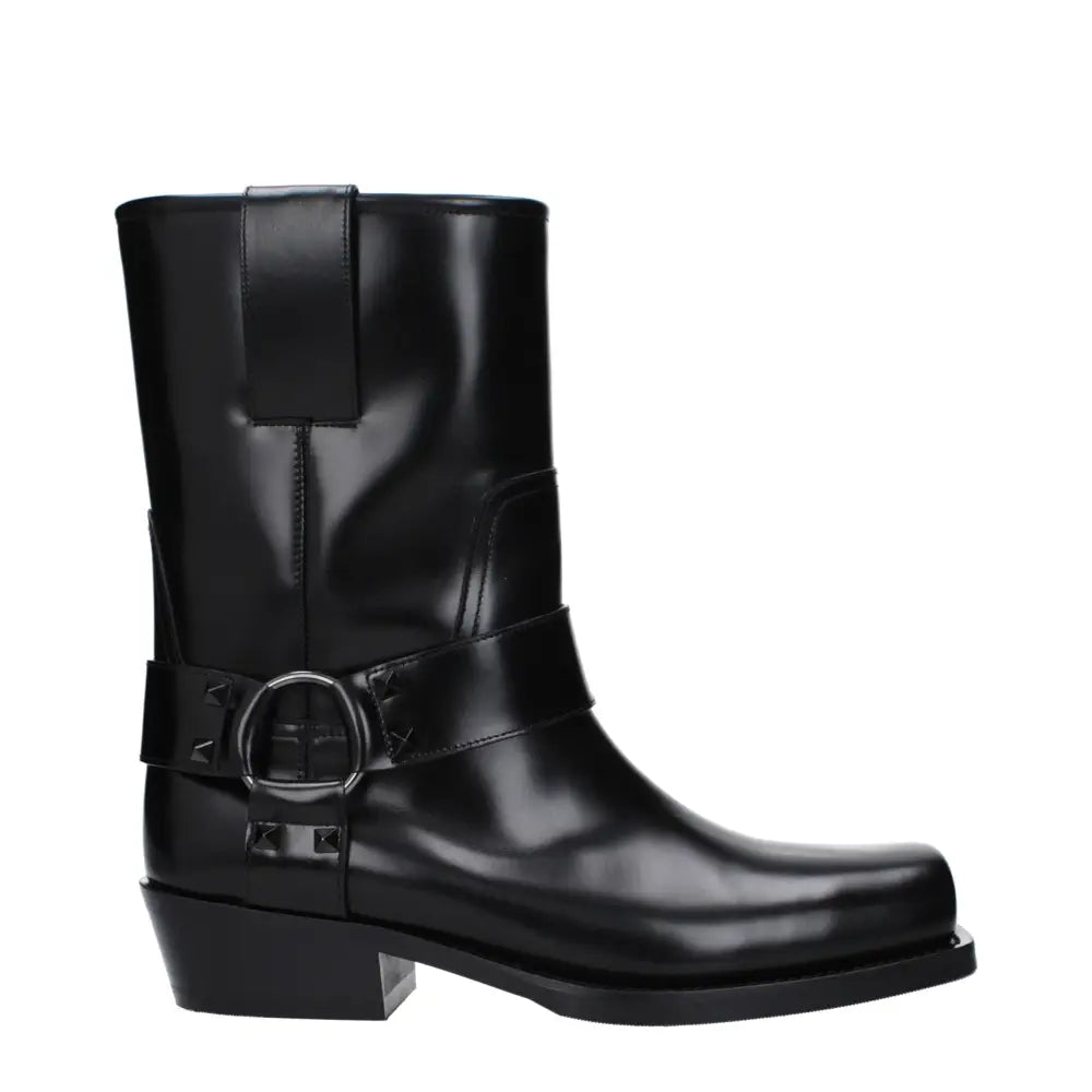 Valentino Garavani Schwarze Lederstiefeletten - EU41/US11