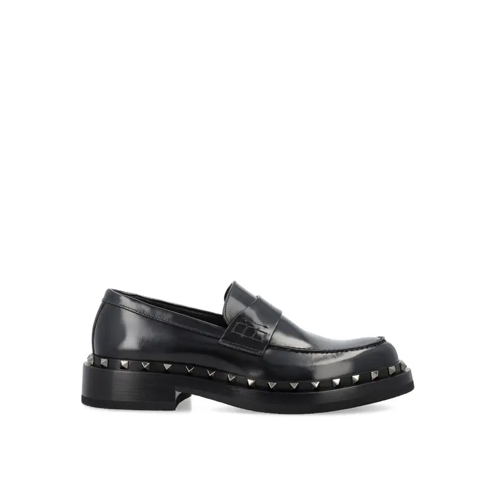 Valentino Garavani Schwarze Loafer aus Kalbsleder zum Hineinschlüpfen - EU43.5/US10.5