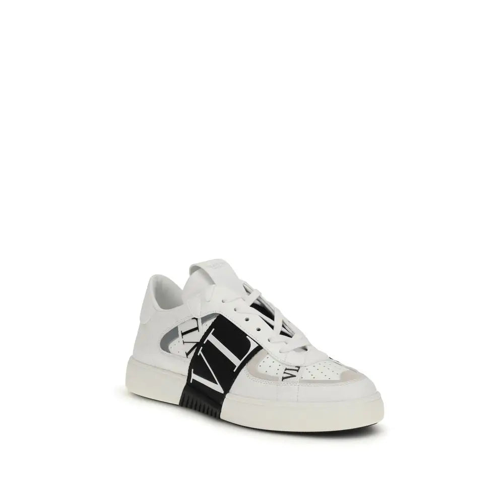 Valentino Garavani Weiße Bos Taurus Kalbsleder Low-Top-Sneaker