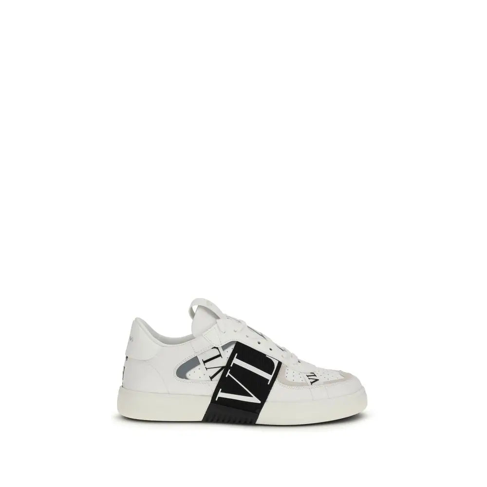 Valentino Garavani Weiße Bos Taurus Kalbsleder Low-Top-Sneaker