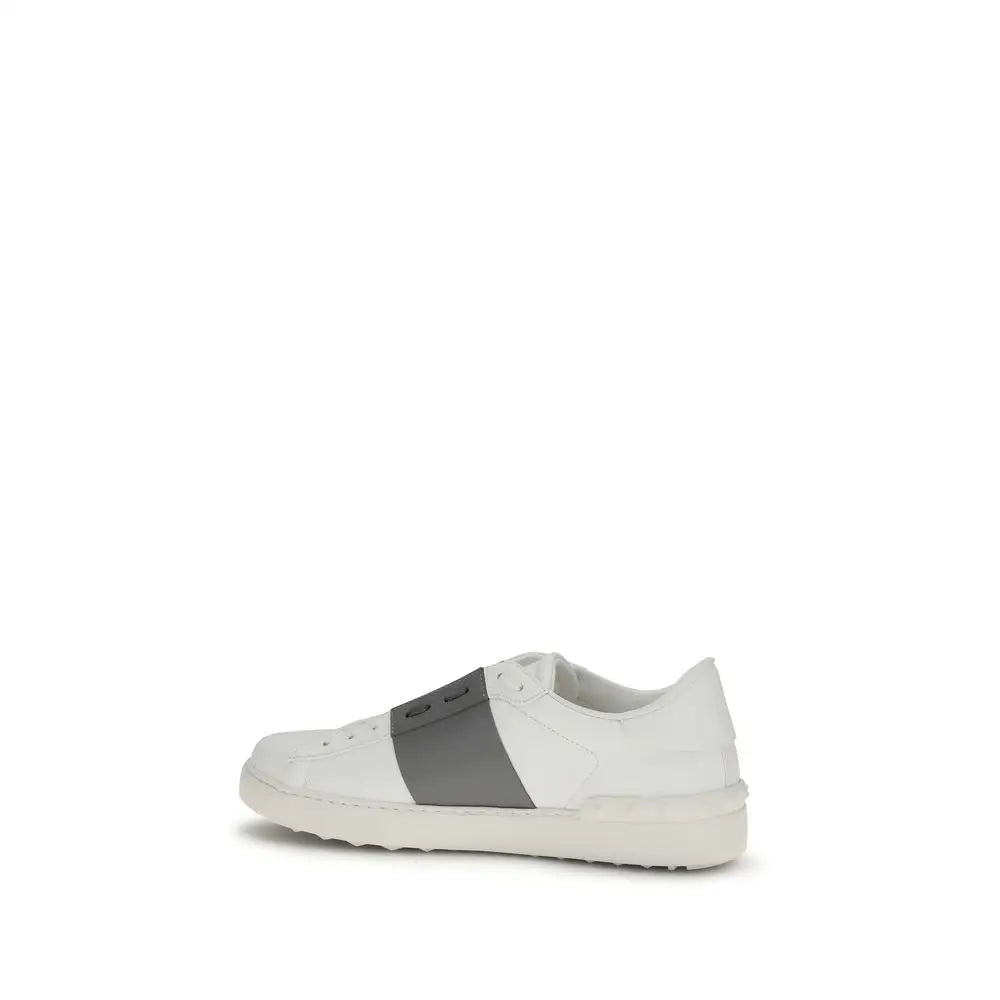 Valentino Garavani Weiße Bos Taurus Kalbsleder Low-Top-Sneaker