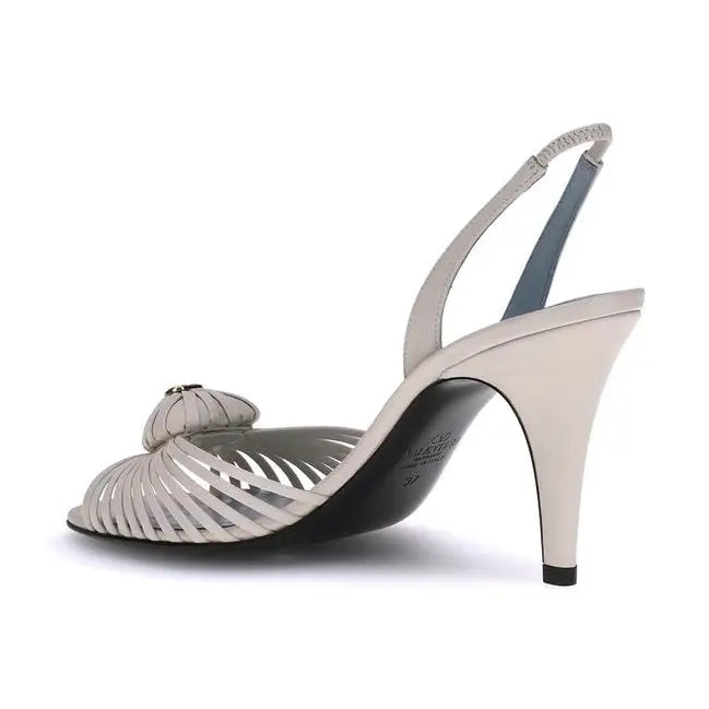 Valentino Garavani Weiße Kalbshaut Bos Taurus Stiletto-Sandalen