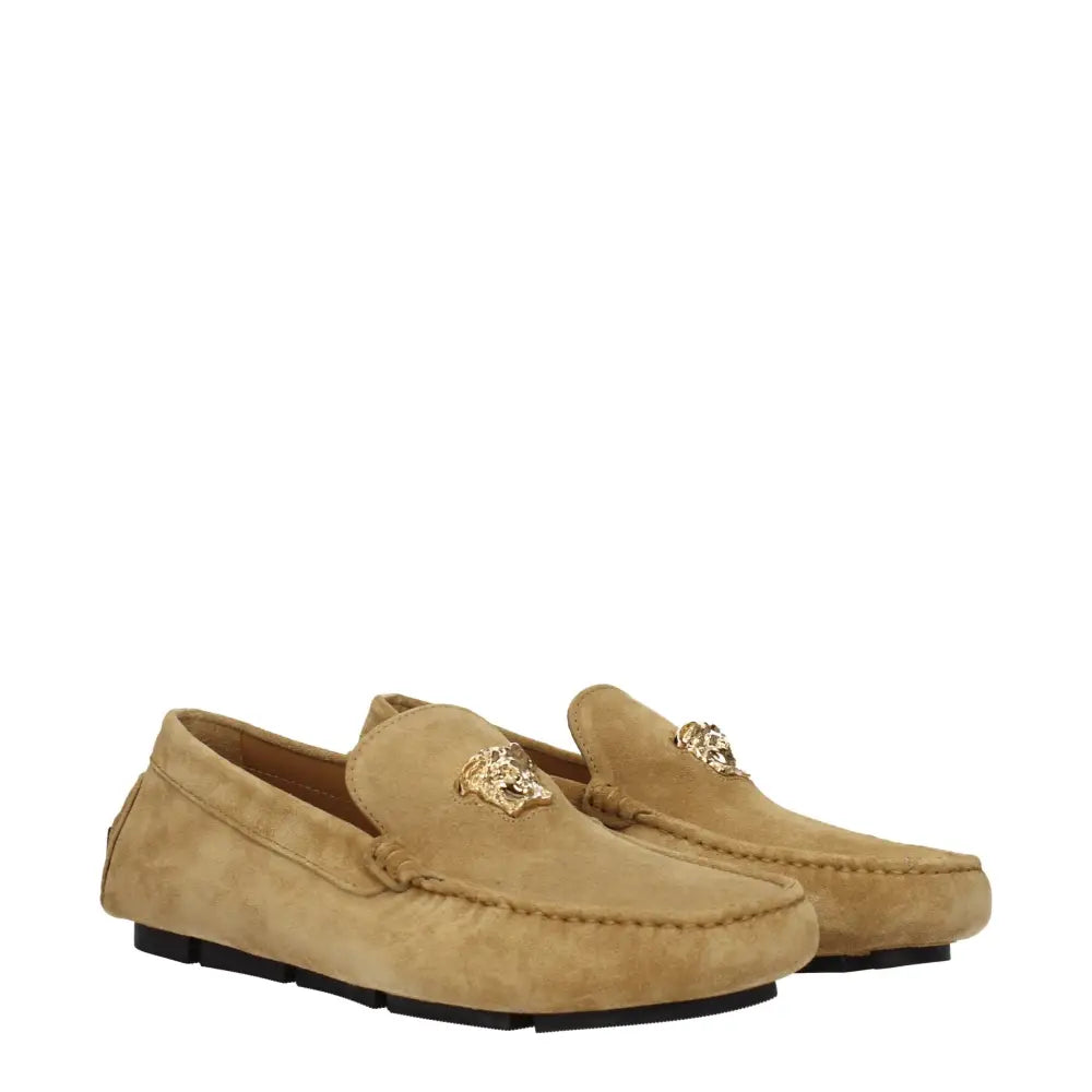 Versace Beige Leder Slipper - EU41/US8