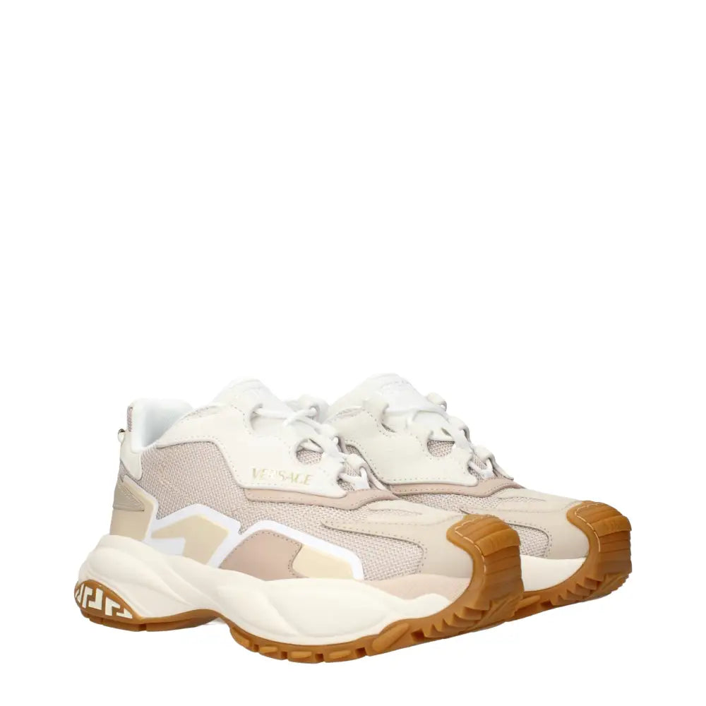 Versace Beige Stoff Chunky Sneakers