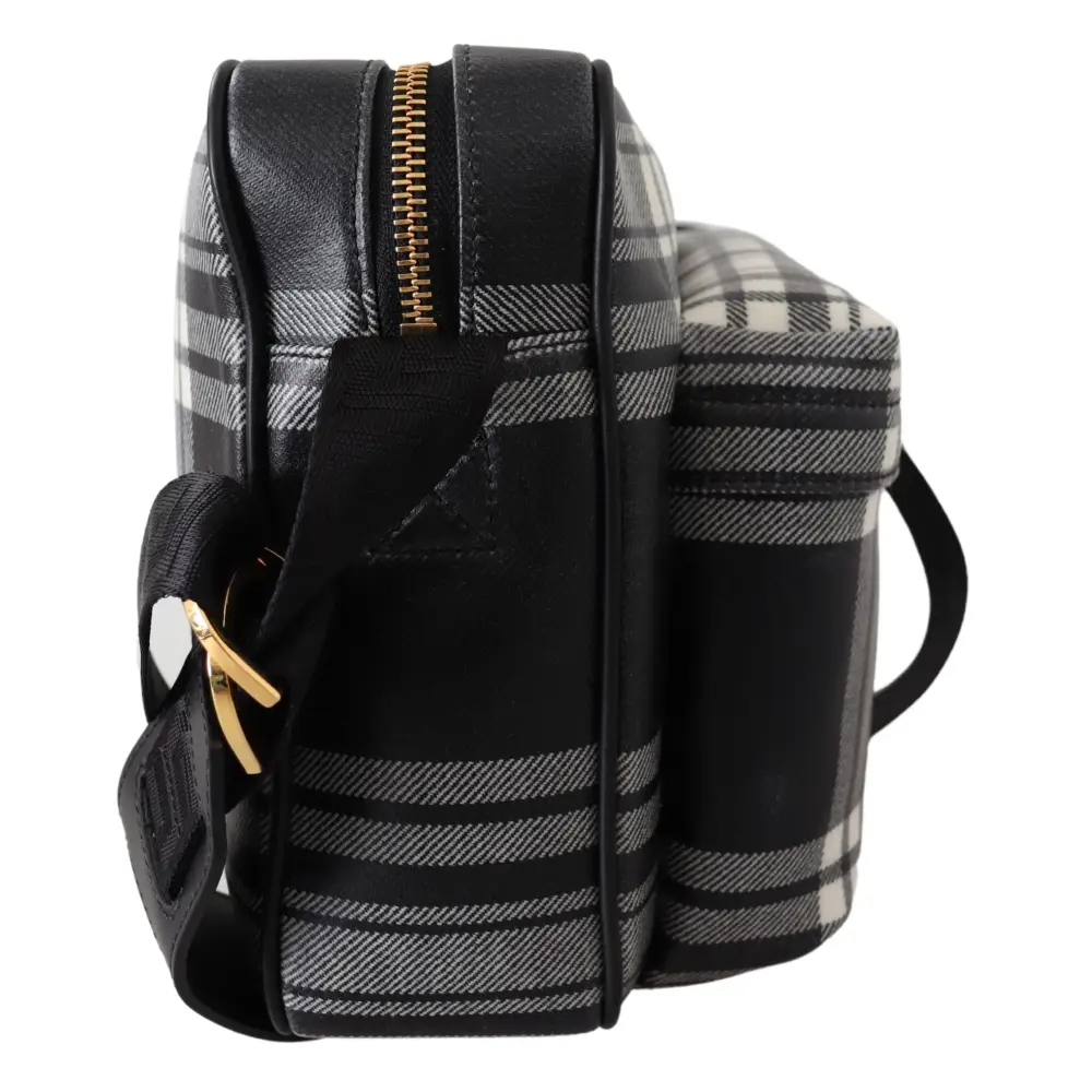 Versace Elegante graue Leder-Crossbody-Tasche