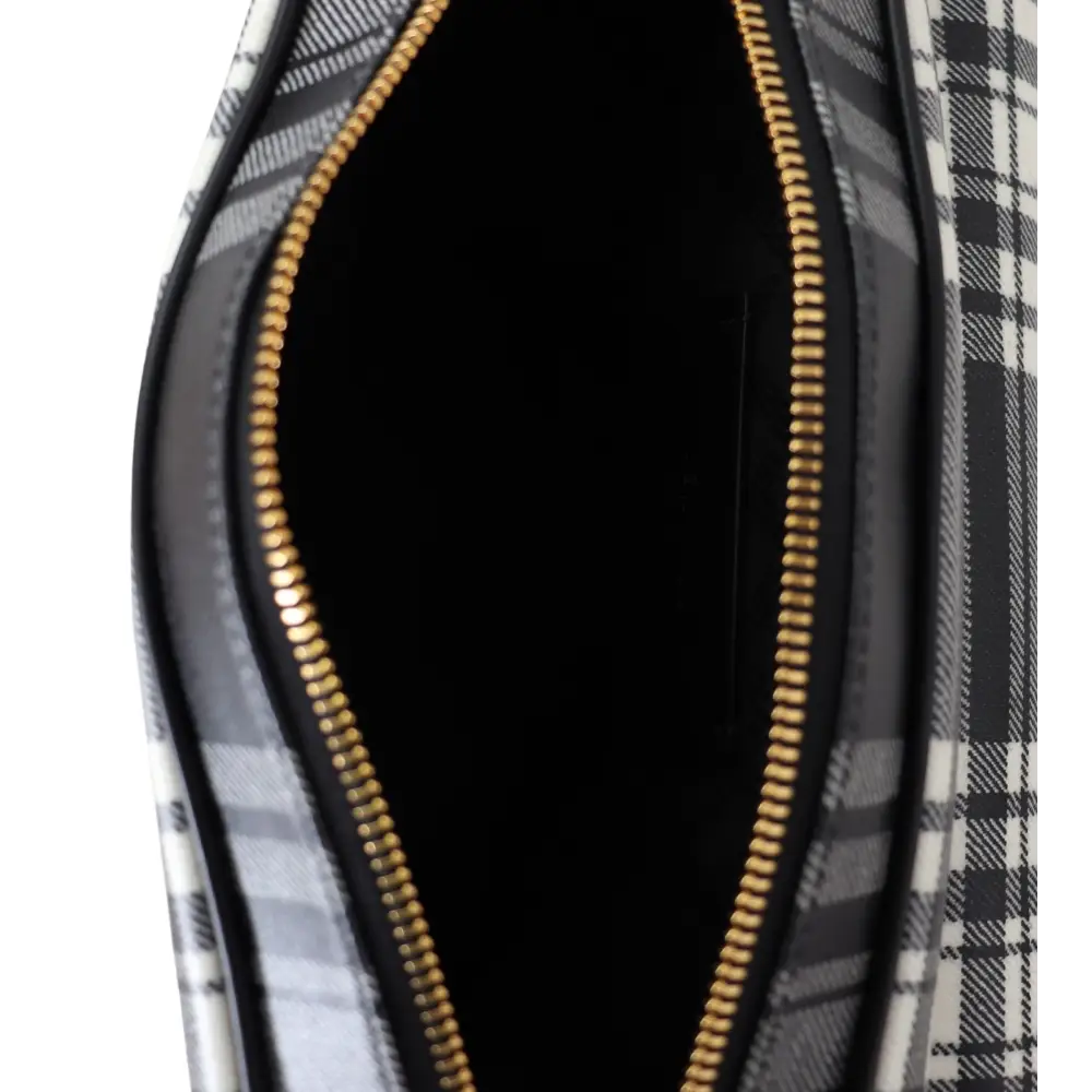 Versace Elegante graue Leder-Crossbody-Tasche