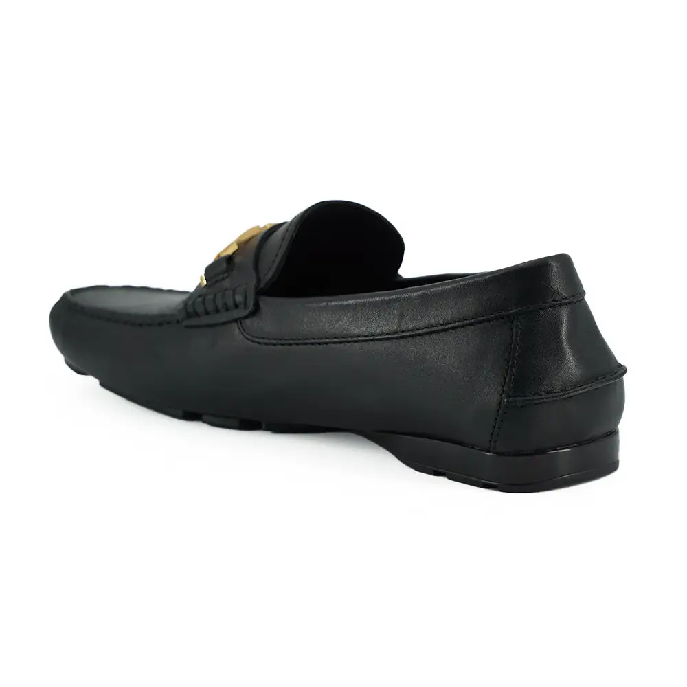 Versace Elegante Herren Loafers aus schwarzem Kalbsleder - EU39/US6