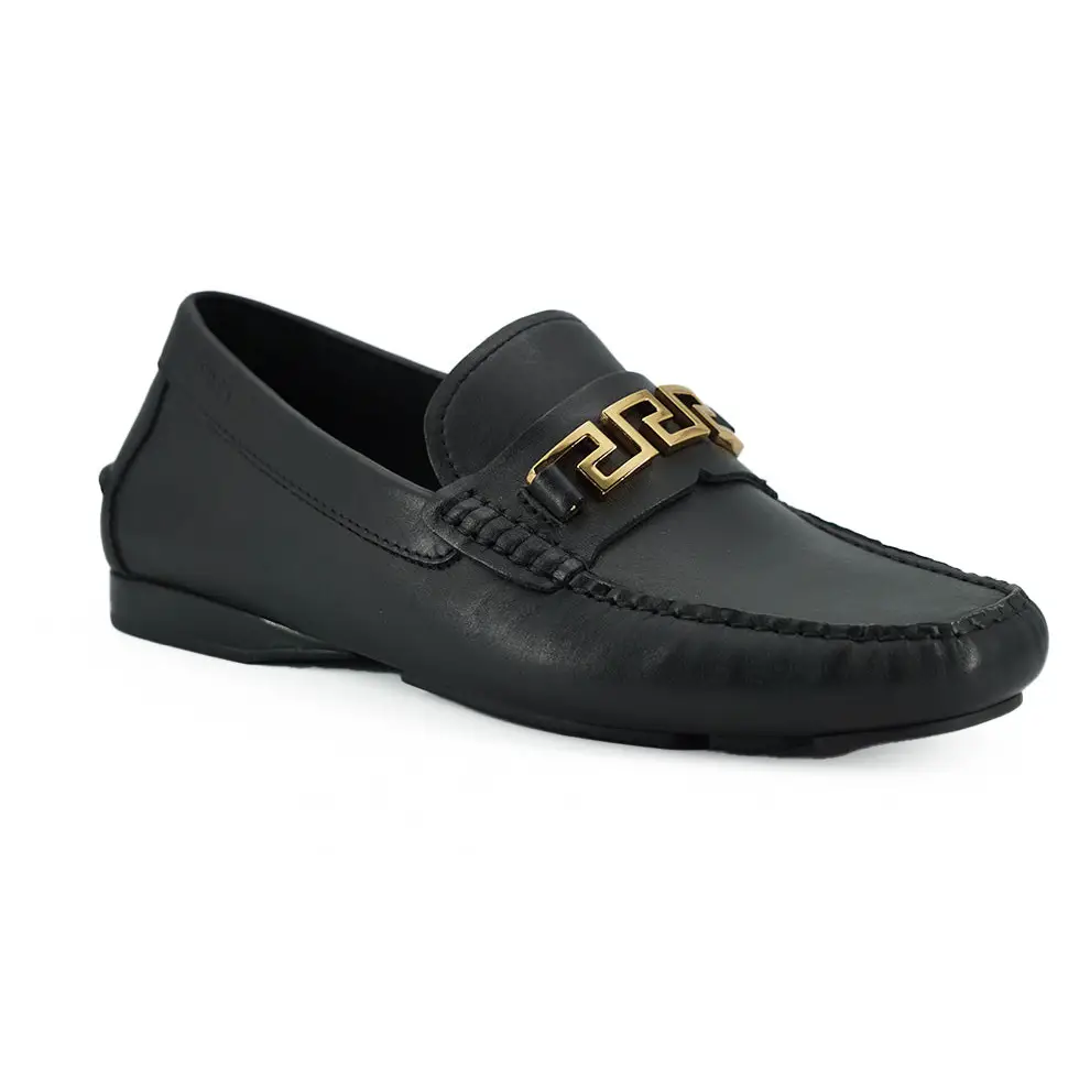 Versace Elegante Herren Loafers aus schwarzem Kalbsleder - EU39/US6