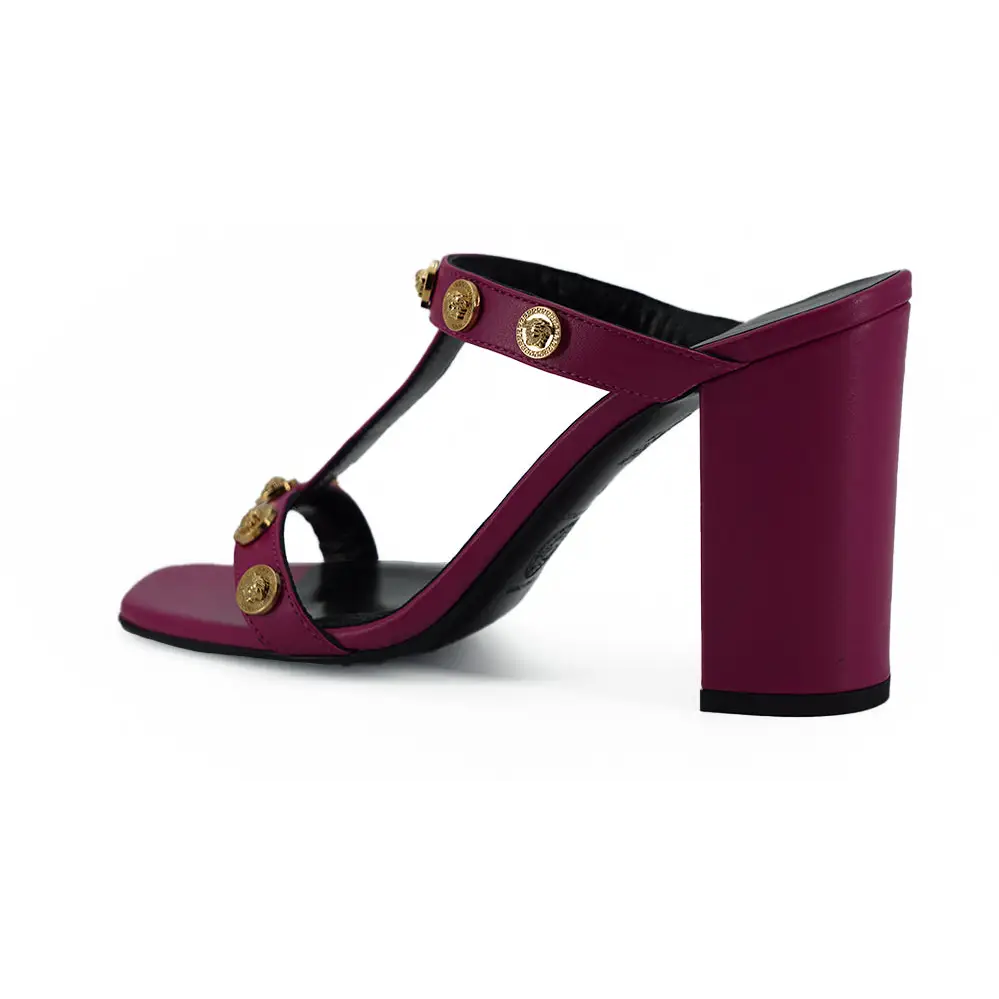 Versace Elegante hohe Sandalen aus lila Kalbsleder - EU37/US7