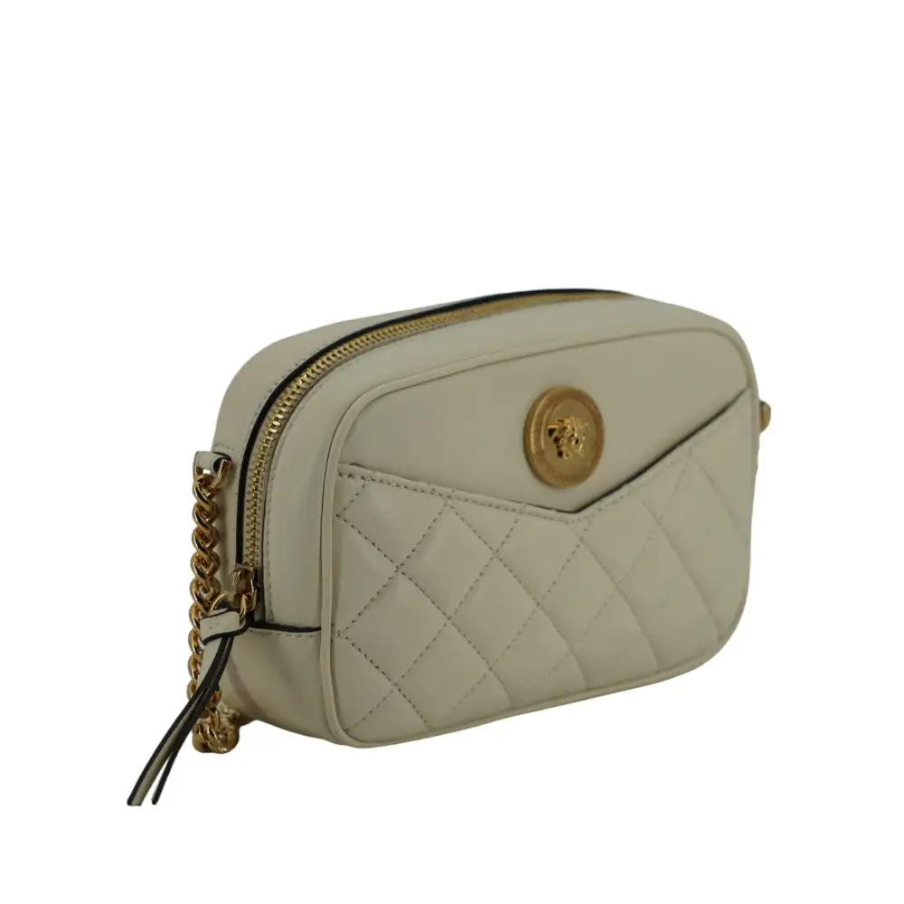 Versace Elegante Kameratasche aus weißem Lammleder
