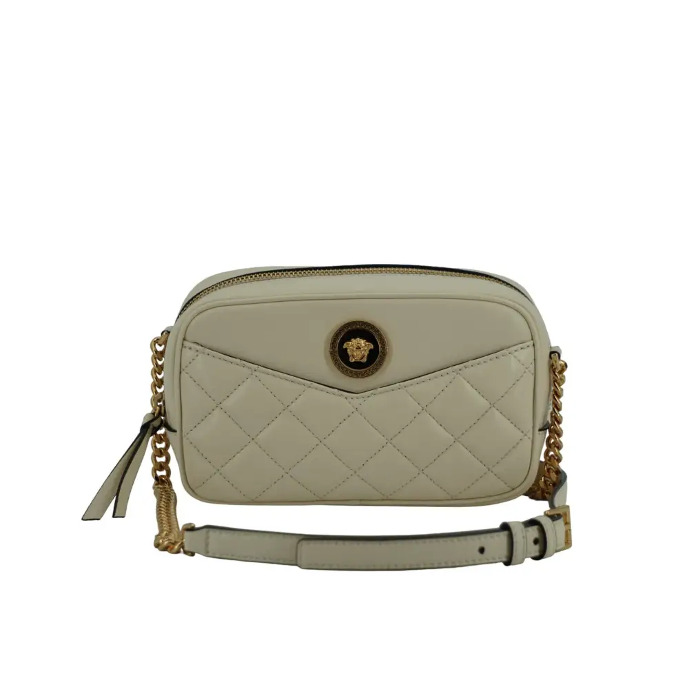 Versace Elegante Kameratasche aus weißem Lammleder