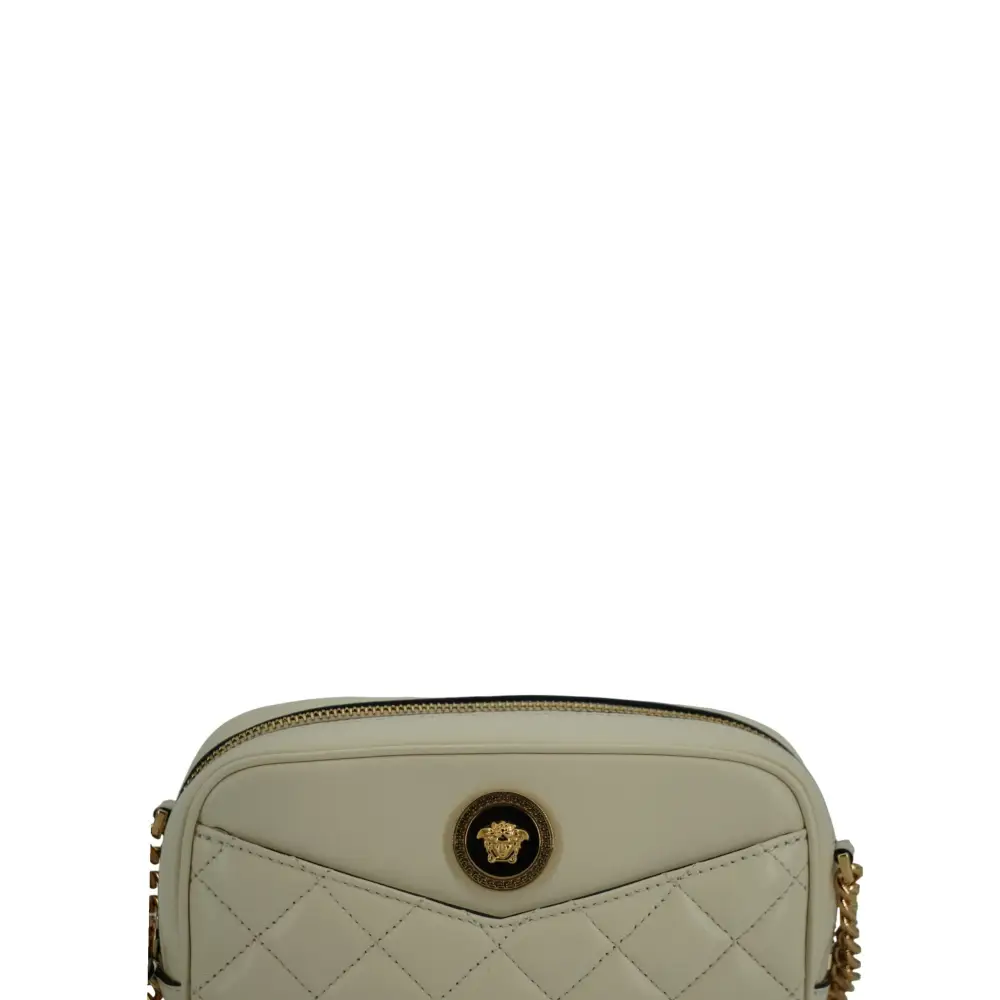 Versace Elegante Kameratasche aus weißem Lammleder