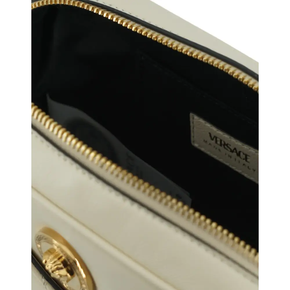 Versace Elegante Kameratasche aus weißem Lammleder