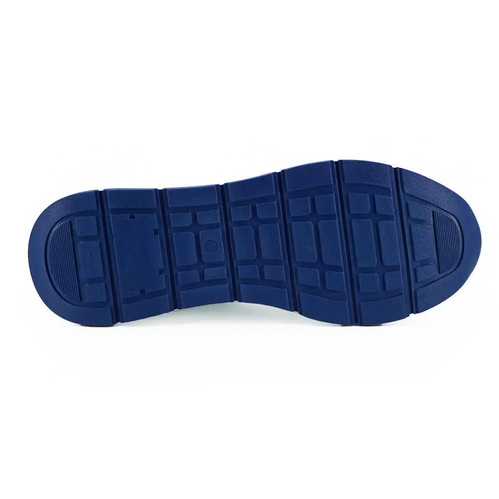 Versace Elegante Leder-Sneakers in Blau und Weiß - EU44/US11