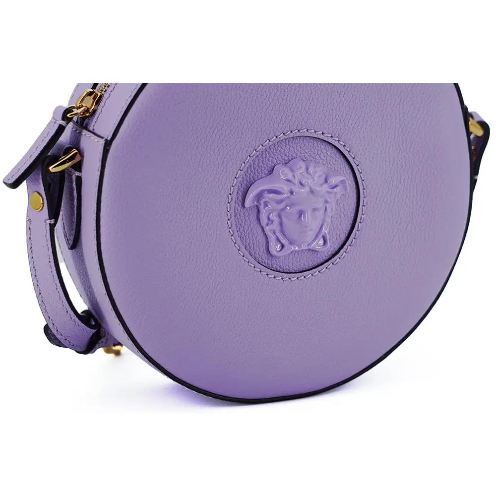 Versace Elegante lila runde Umhängetasche