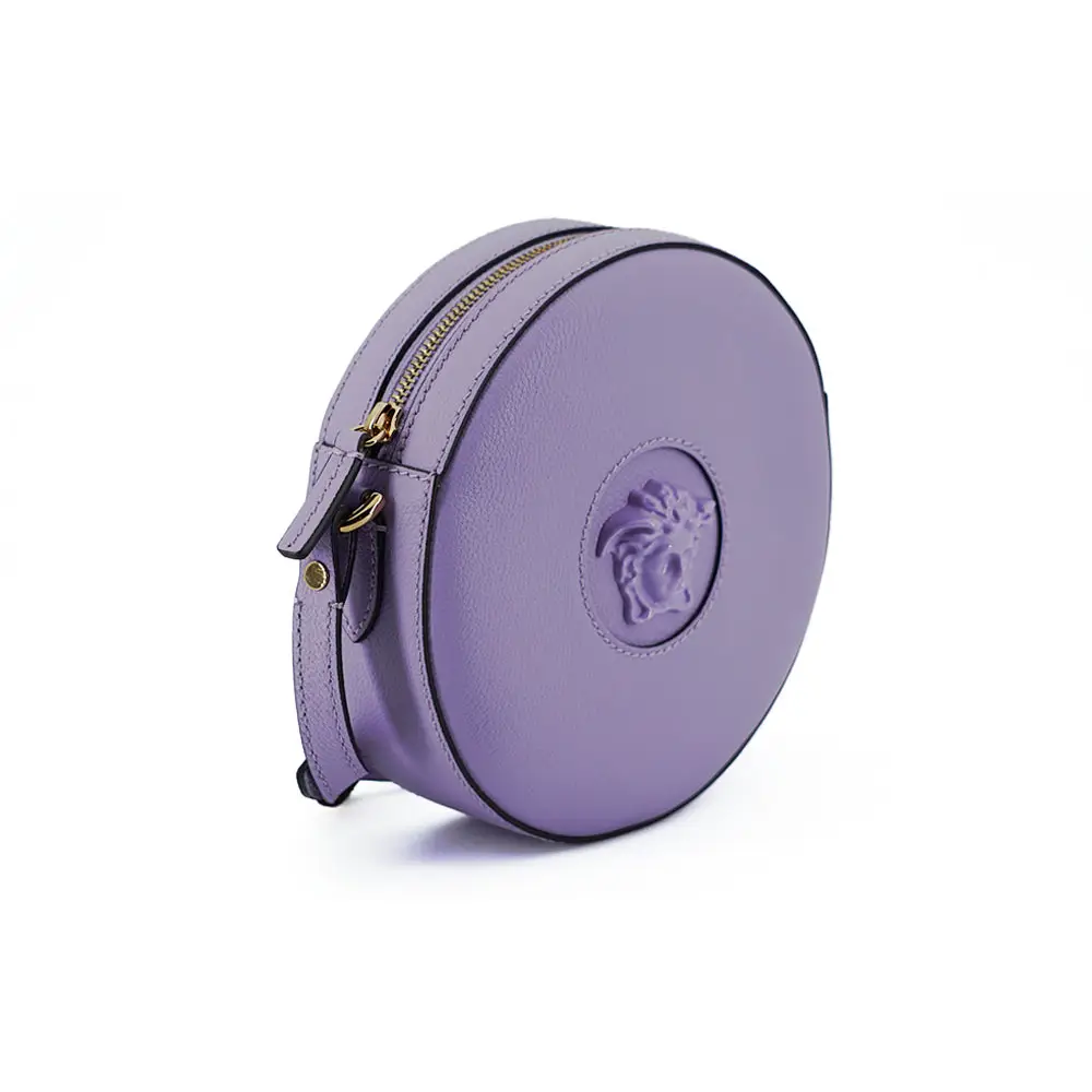 Versace Elegante lila runde Umhängetasche