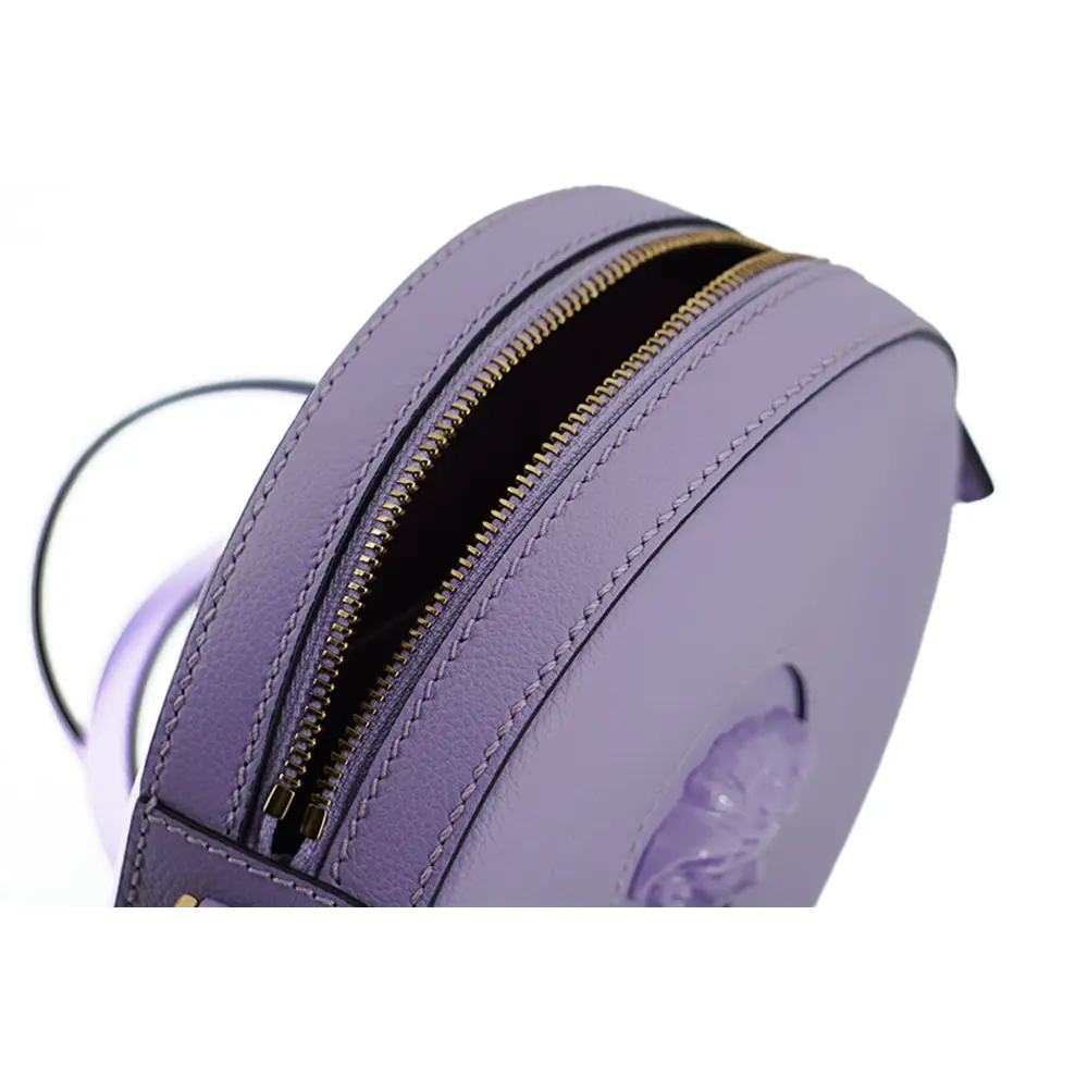 Versace Elegante lila runde Umhängetasche