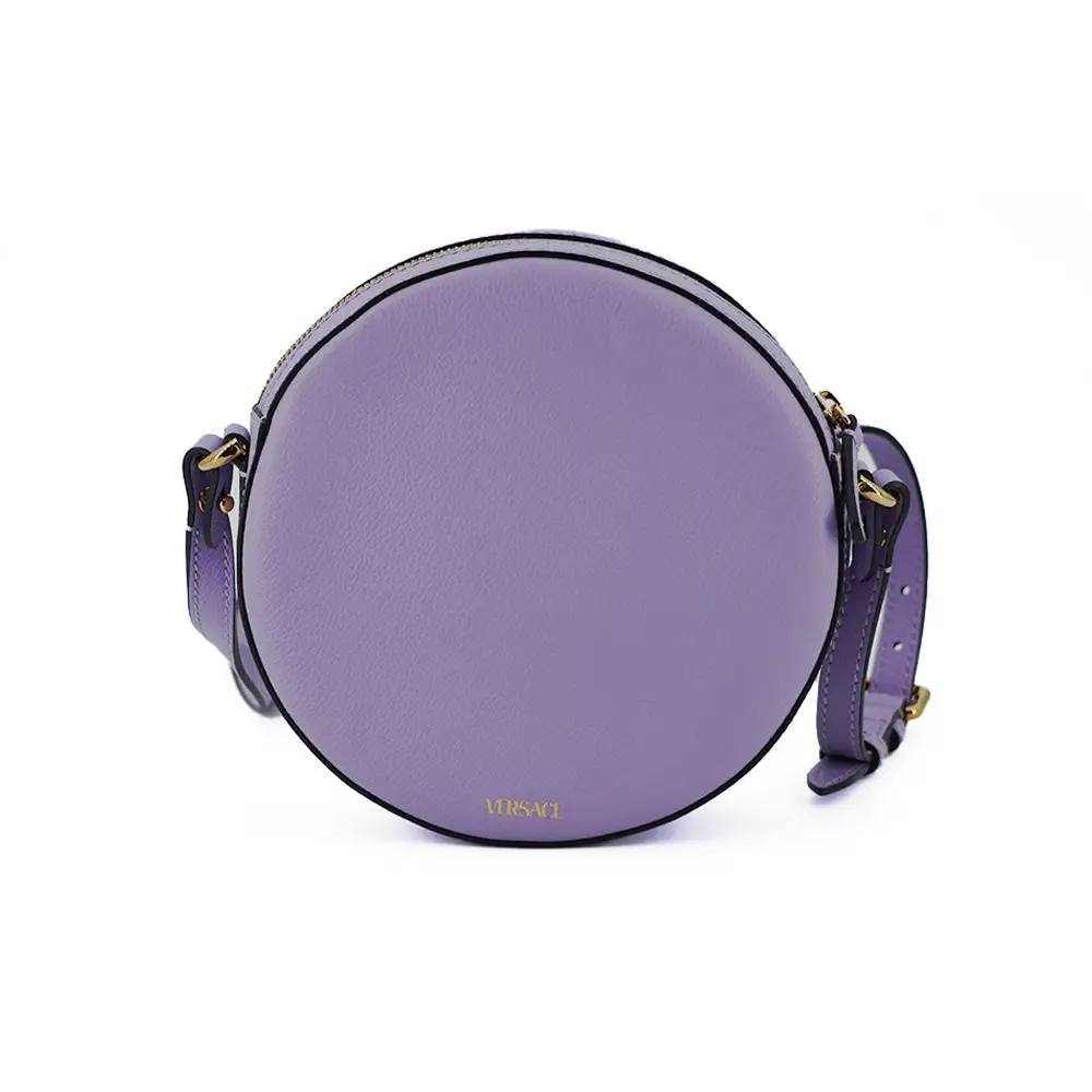 Versace Elegante lila runde Umhängetasche