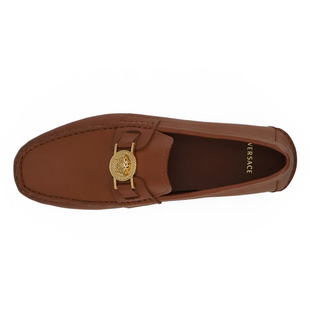 Versace Elegante Loafers aus Leder mit Medusa-Prägung