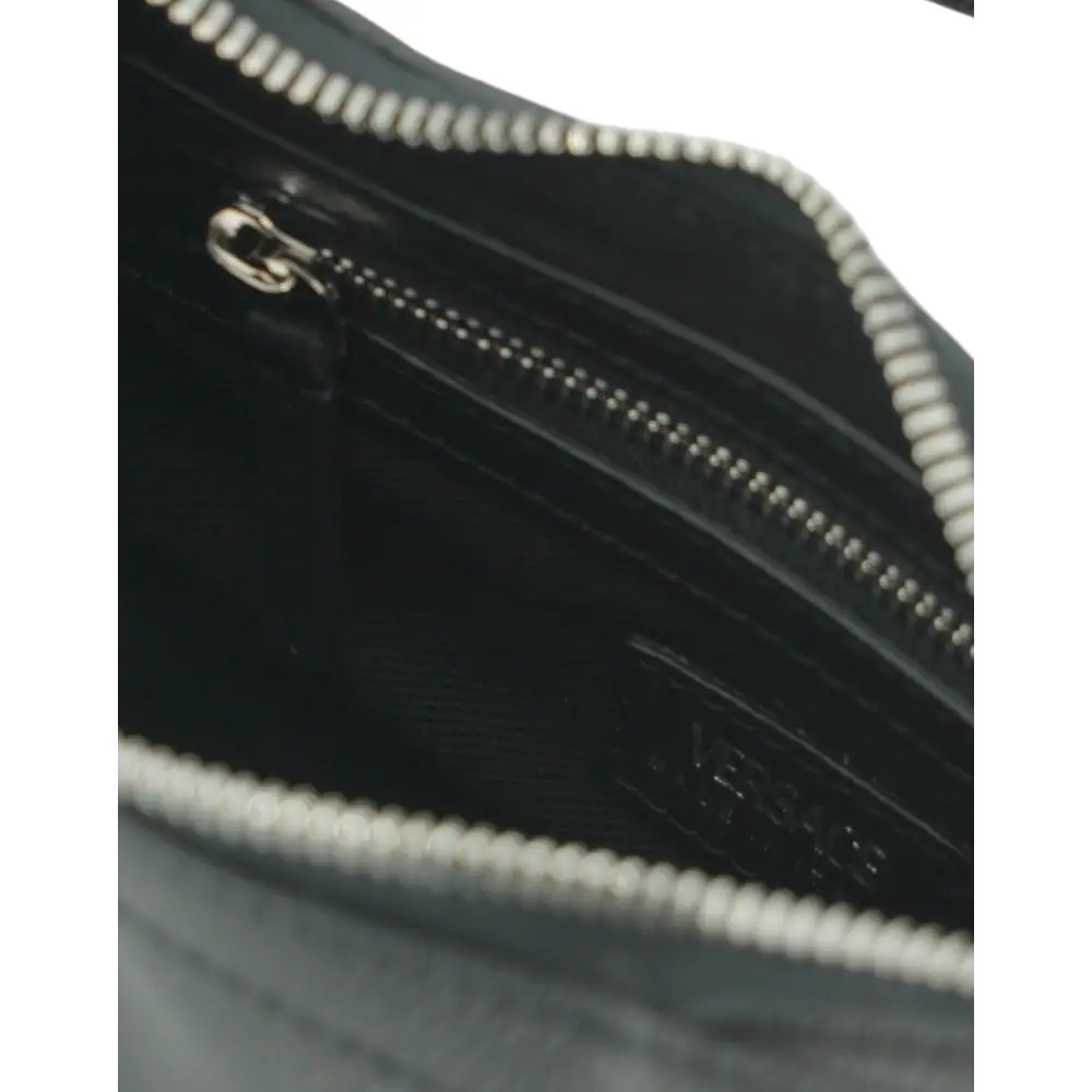 Versace Elegante schwarze Mini-Hobo-Umhängetasche