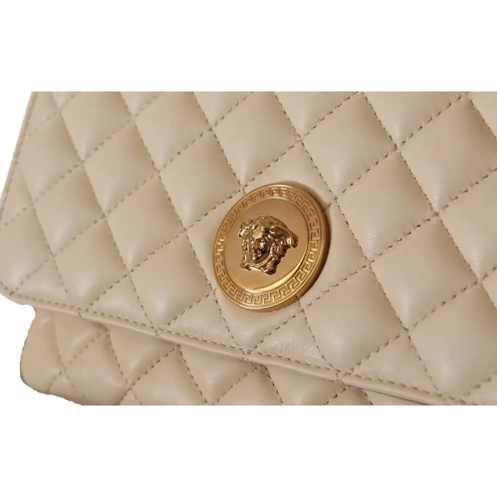 Versace Elegante Umhängetasche aus weißem Nappaleder