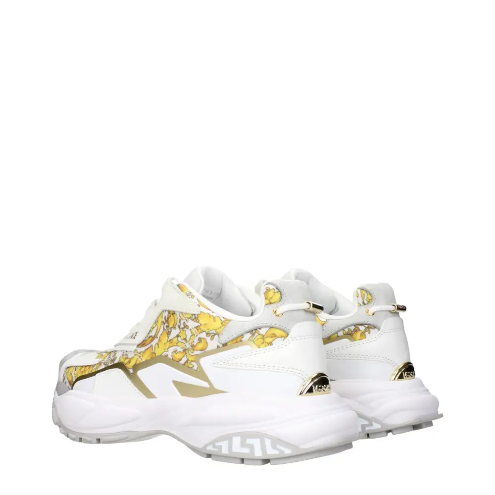 Versace Goldene Stoff-Sneaker mit niedrigem Schaft