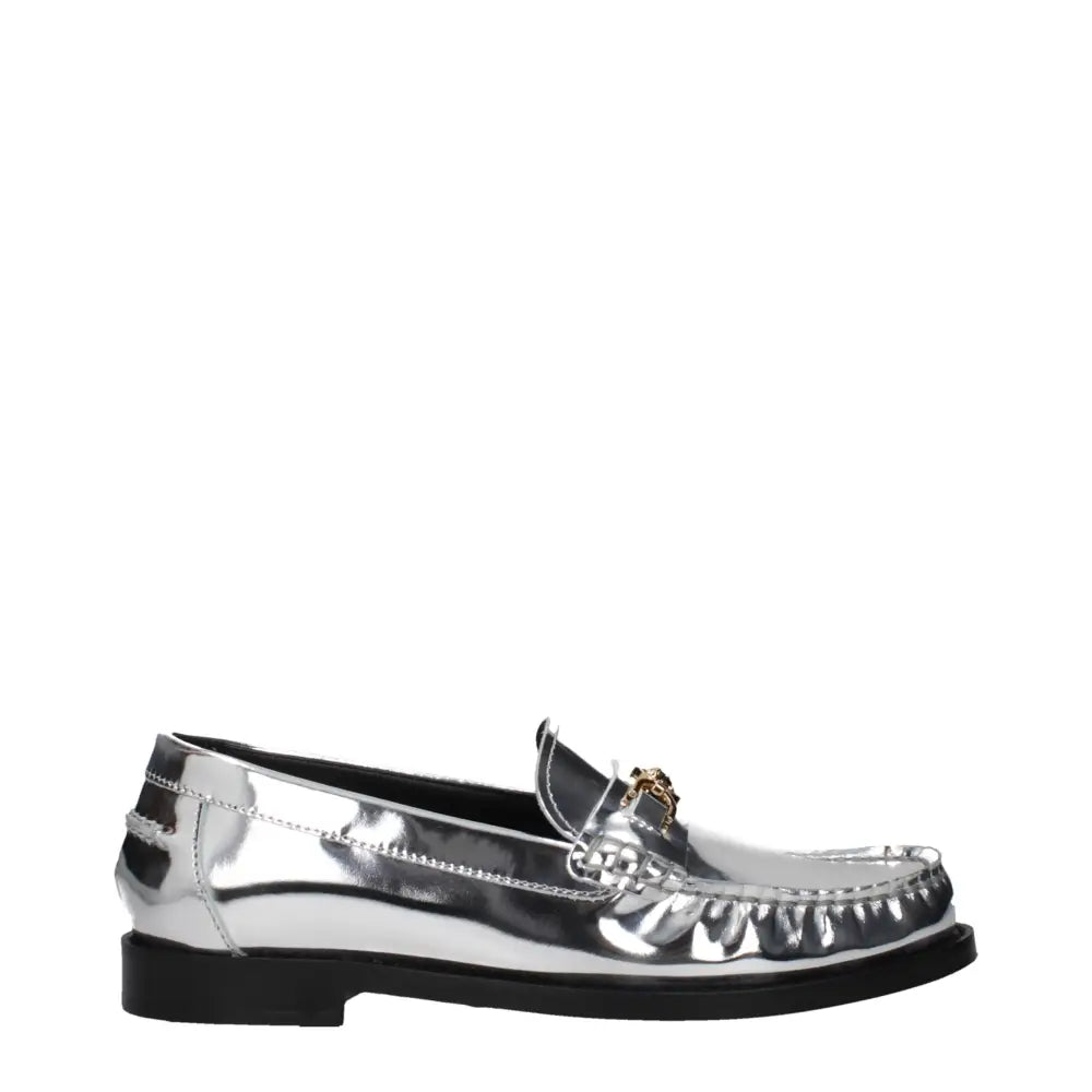 Versace Graue Leder Slipper