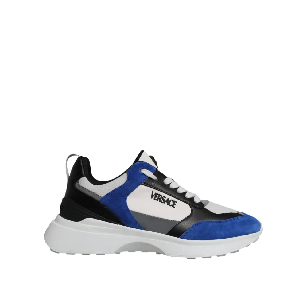 Versace Multicolor Canvas Quad Stoff Medusa Low Top Turnschuhe Schuhe