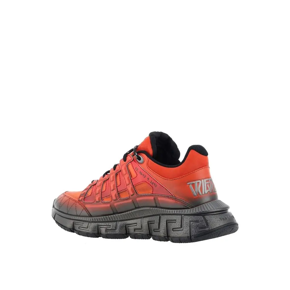 Versace Orange Fabric Athletic Sneakers - EU39/US6